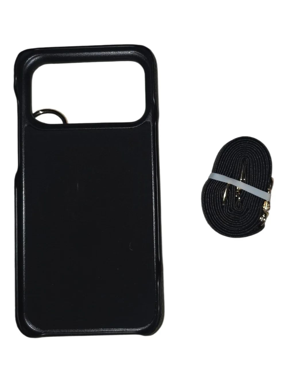 Black Litchi Leather Crossbody Wallet Phone Case iPhone 17 Pro Max